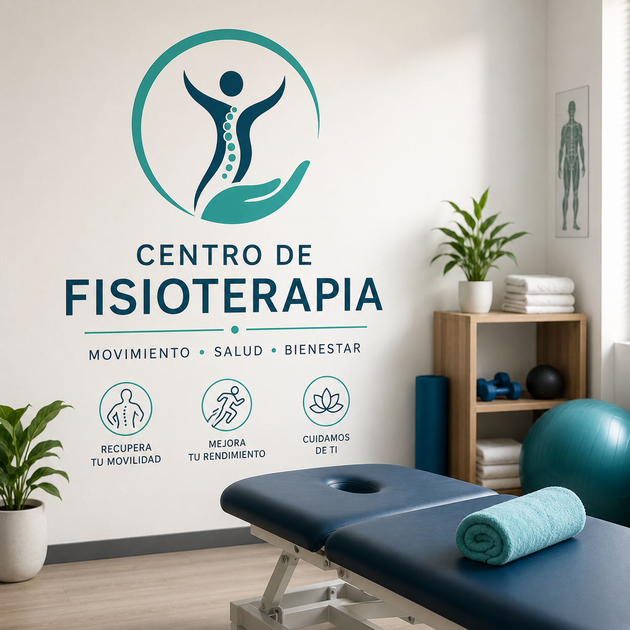 Fisioterapeuta de MusculArte atendiendo en su consultorio en Ambato